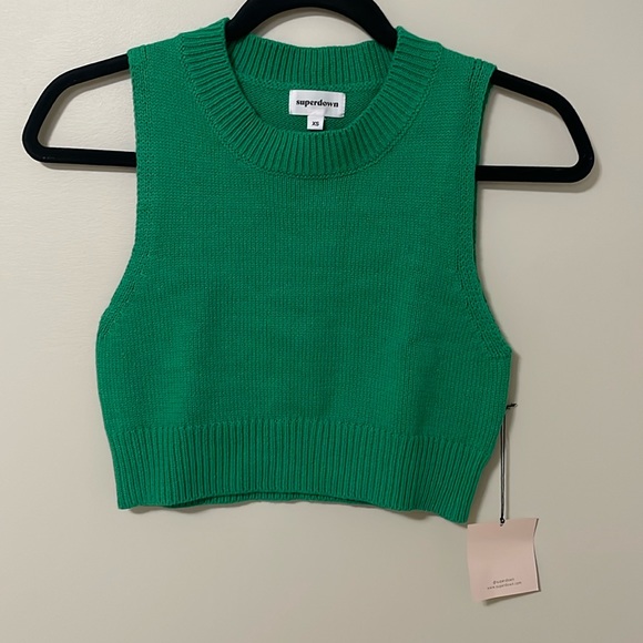 Superdown - Valeria Crop Sweater - Green - XSmall - Picture 2 of 4